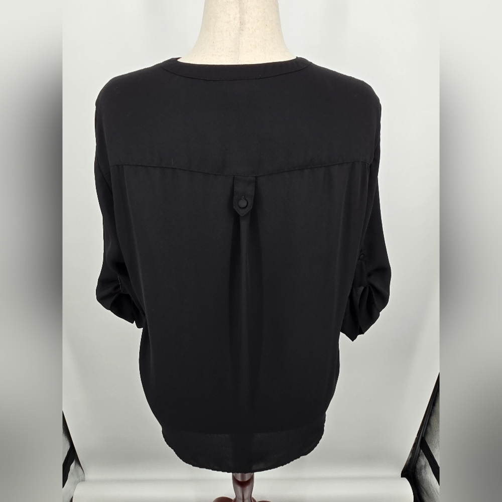 Torrid Black Split-Neck Harper Utility Blouse Siz… - image 2